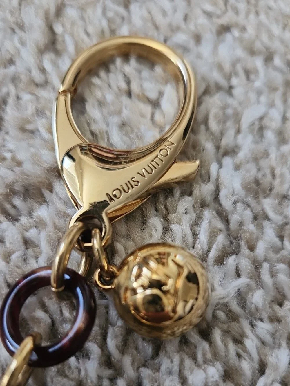 Louis Vuitton Gold-Tone and Plum Floral Key Holder Charm